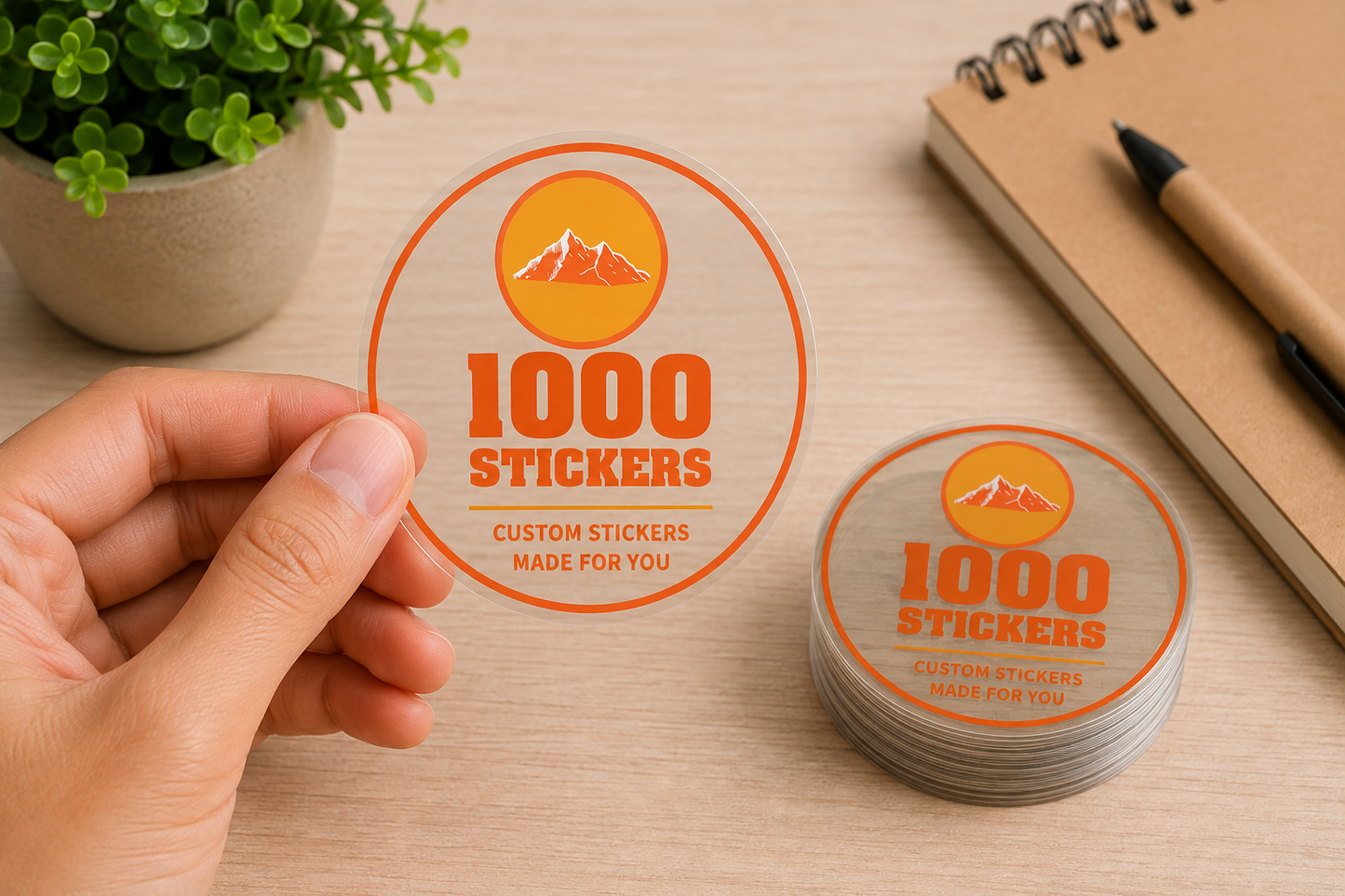 Custom Circle Clear Stickers | 1000 Stickers
