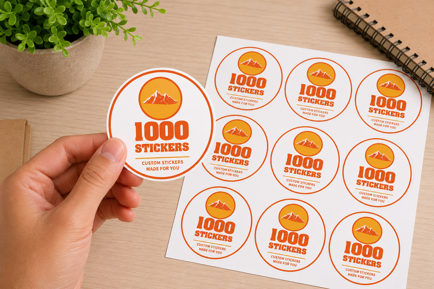 Custom Circle Round Stickers Sheet | 1000 Stickers