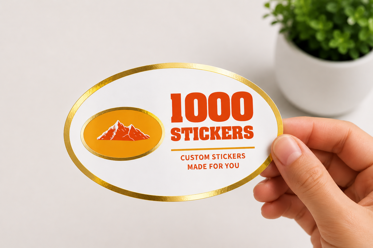 Custom Oval Gold Foiling Stickers | 1000 Stickers