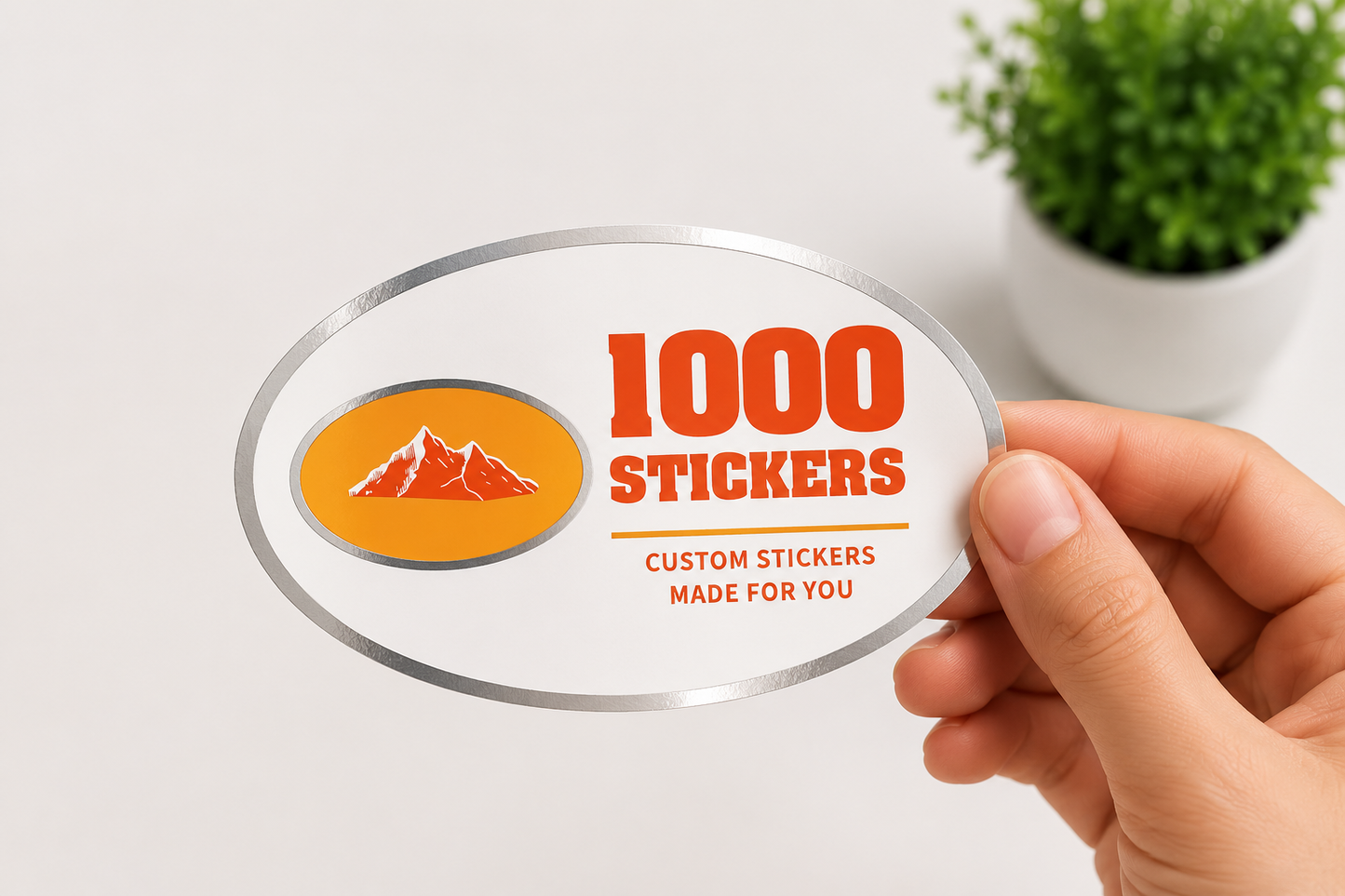 Custom Oval Silver Foiling Stickers | 1000 Stickers