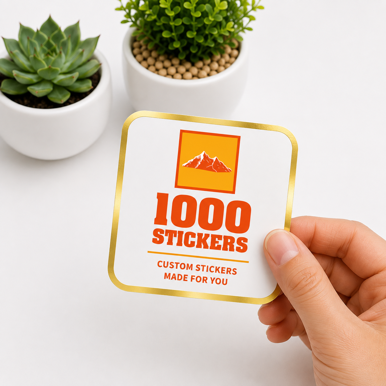 Custom Rounded Square Gold Foiling Stickers | 1000 Stickers
