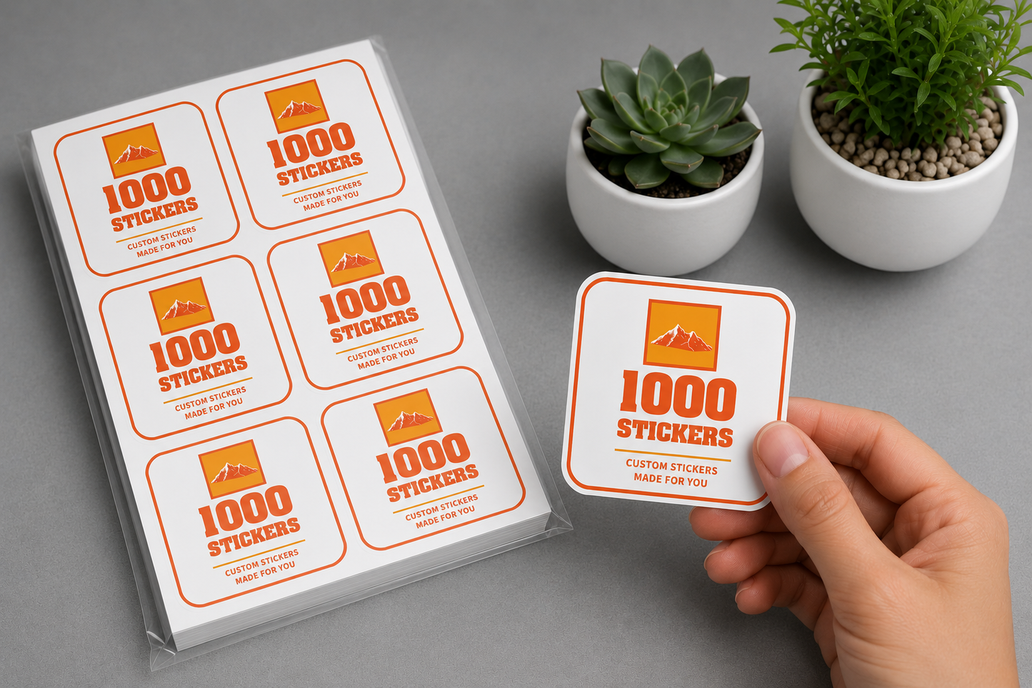 Custom Rounded Square Sheet Stickers | 1000 Stickers