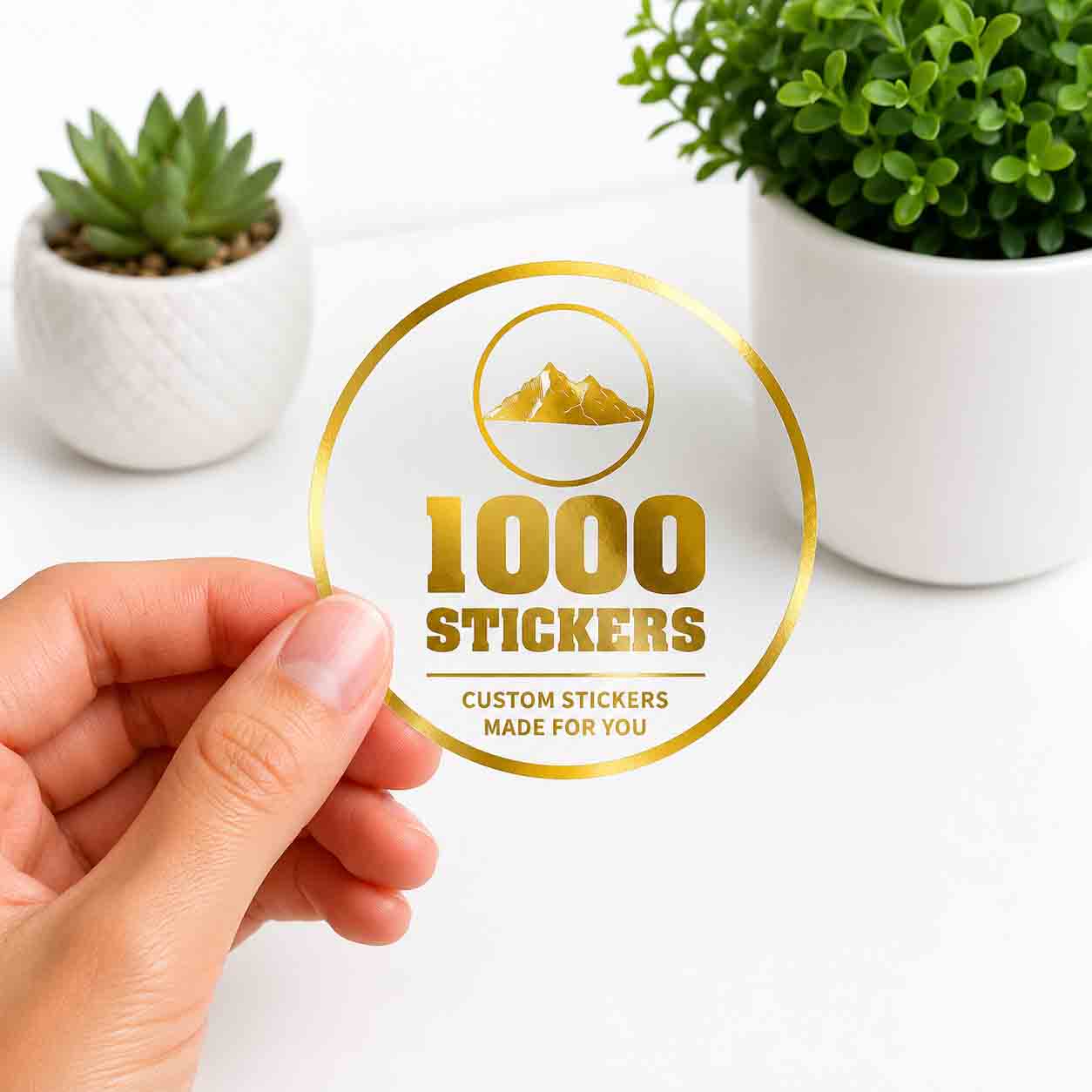 Custom Circle Gold Foiling Stickers Transparent Sheets | 1000 Stickers