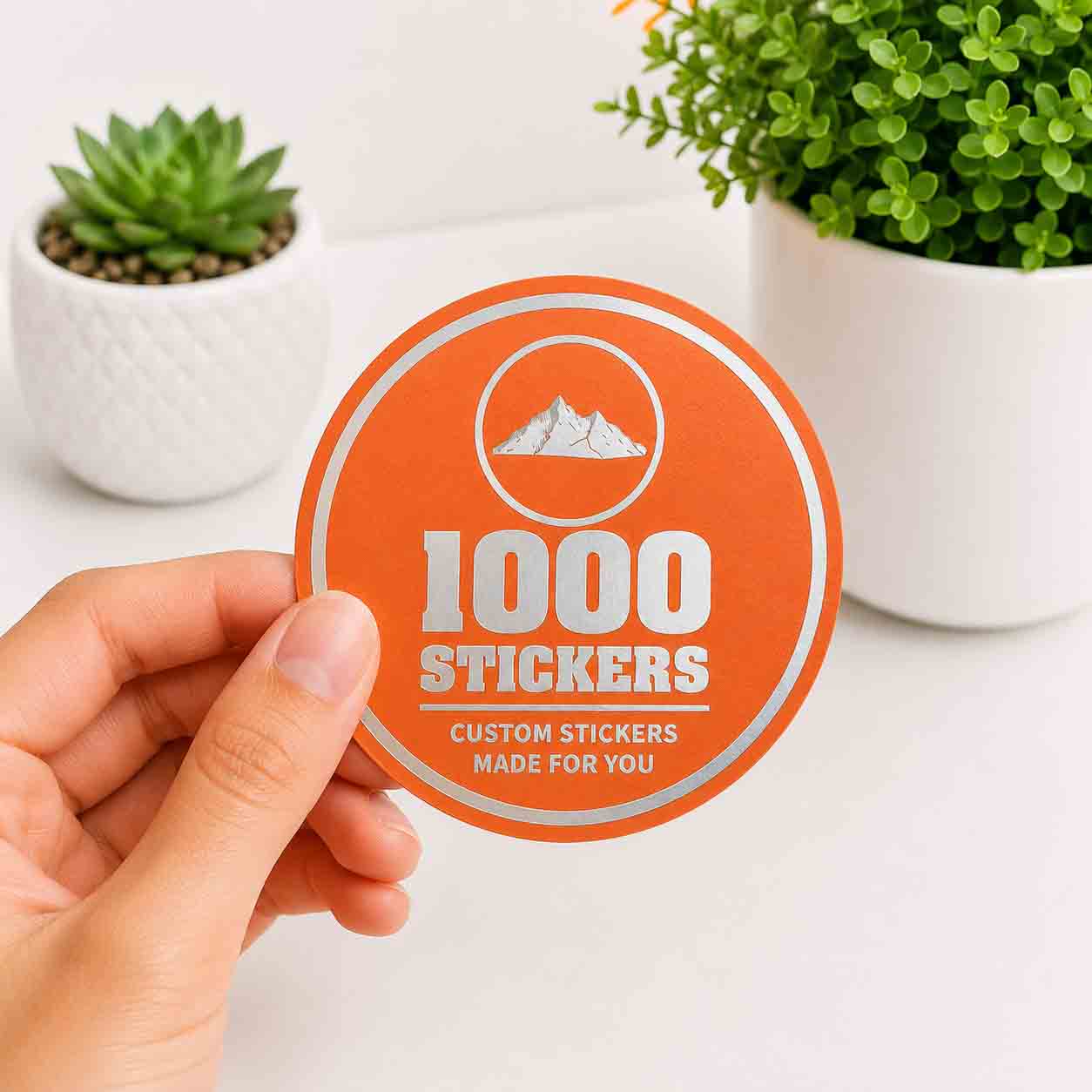 Custom Circle Silver Foiling Stickers Colour Paper Sheets | 1000 Stickers
