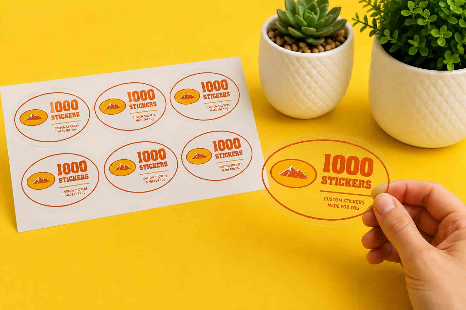 Custom Oval Clear Sheet Labels | 1000 Stickers
