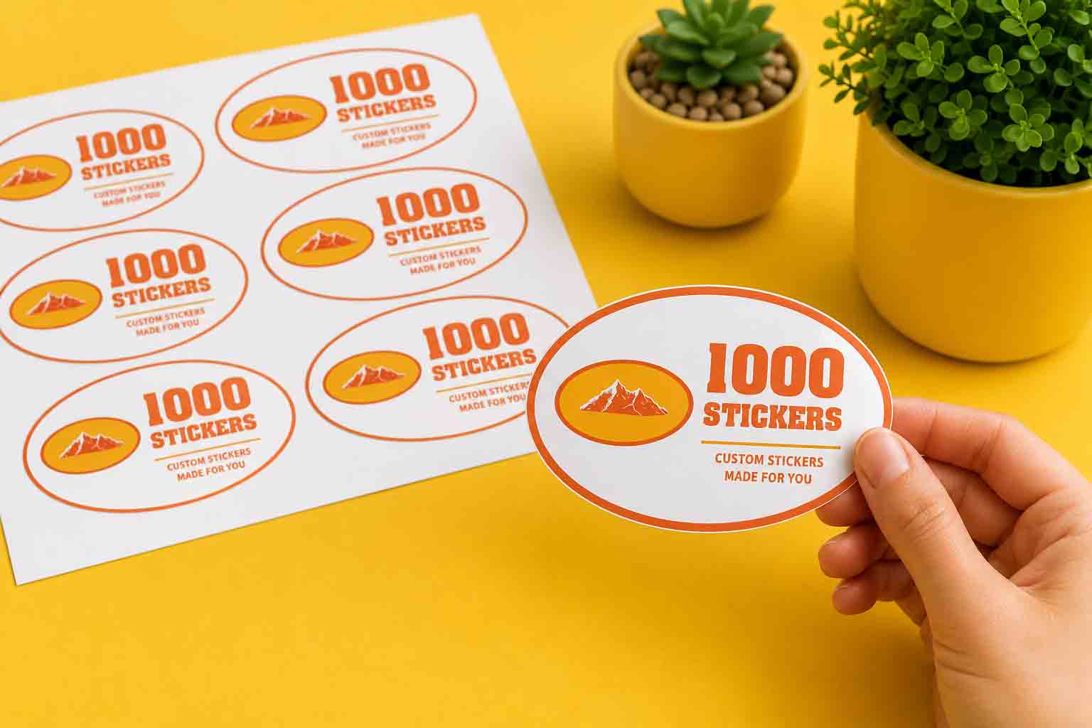 Custom Oval Stickers Sheet | 1000 Stickers