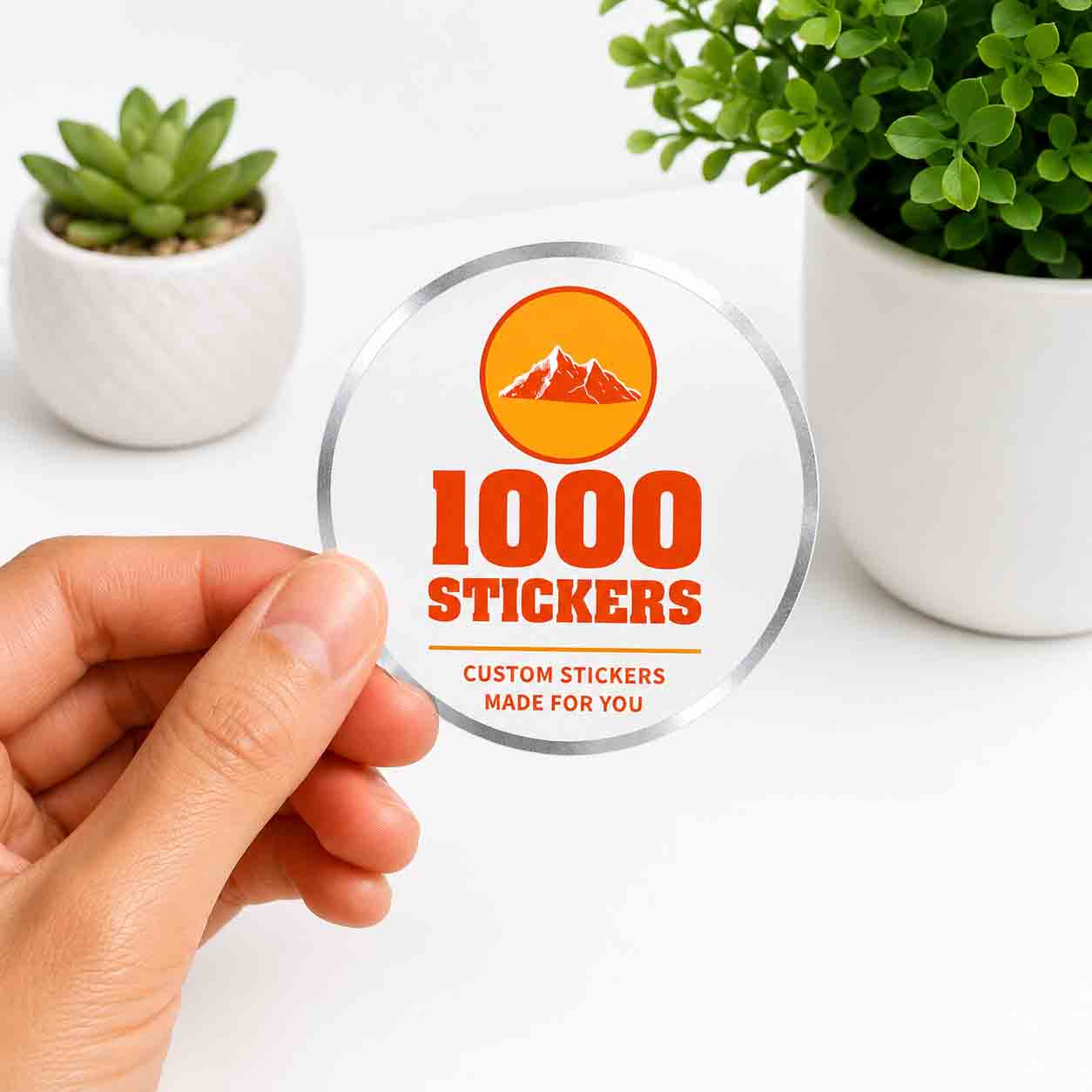 Custom Circle Silver Foiling Stickers | 1000 Stickers