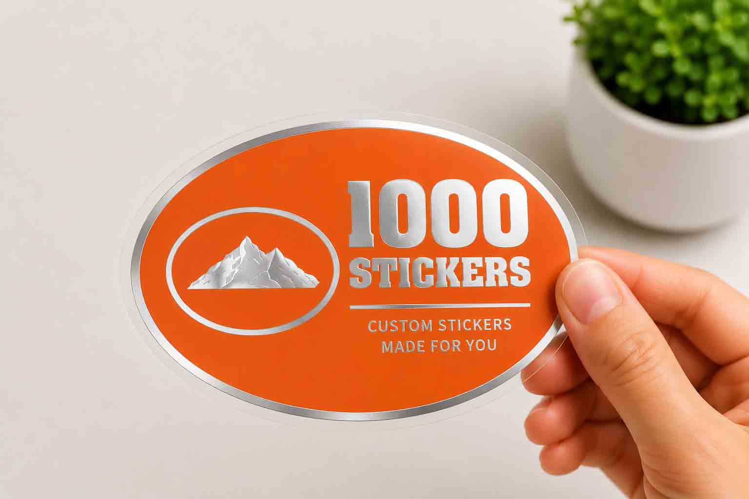 Custom Oval Silver Foiling Colour Paper Stickers | 1000 Stickers