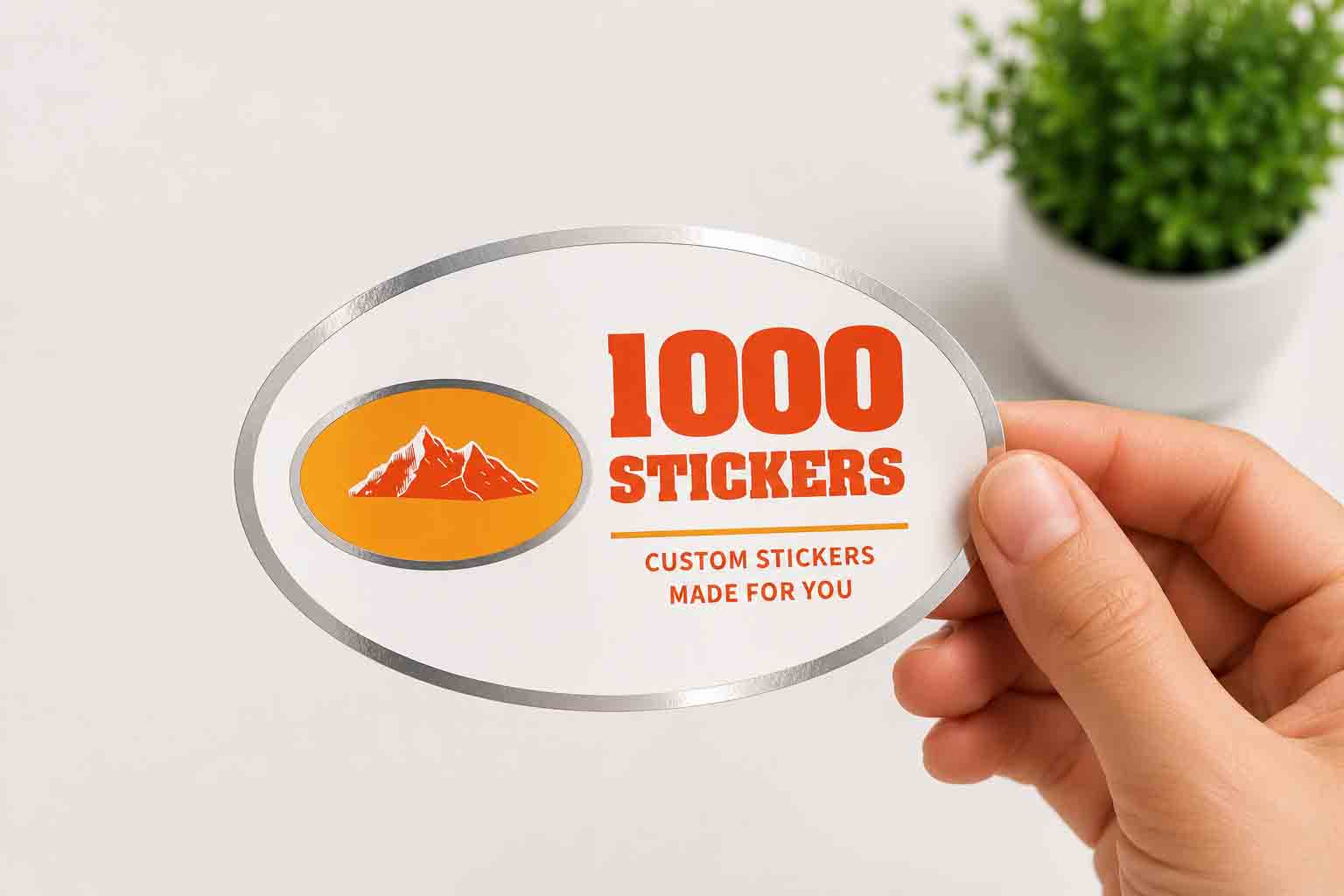 Custom Oval Silver Foiling Stickers | 1000 Stickers