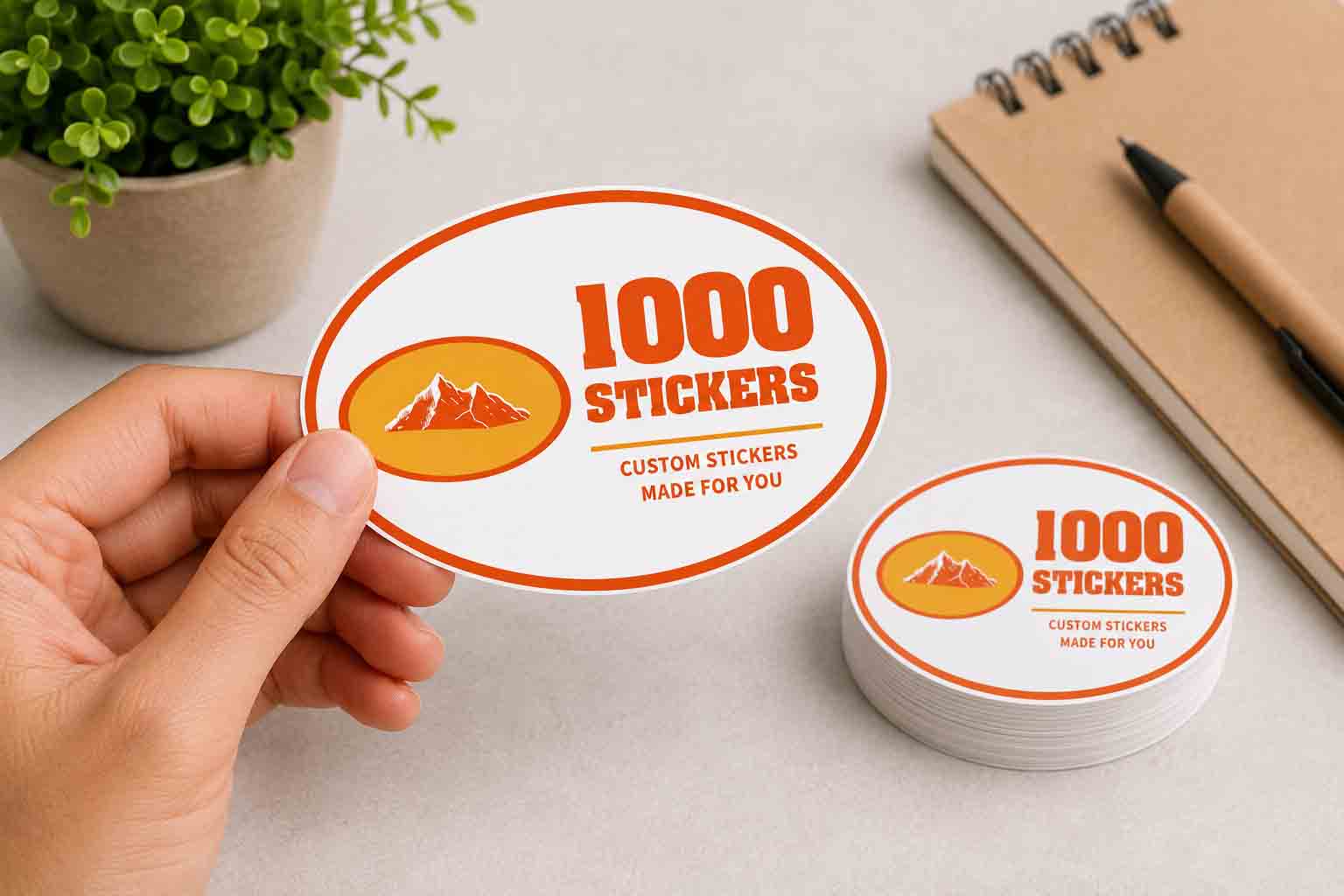 Custom Oval Sticker Singles | 1000 Stickers