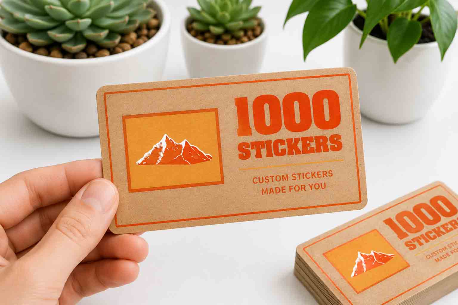 Custom Rectangle Kraft Paper Stickers | 1000 Stickers
