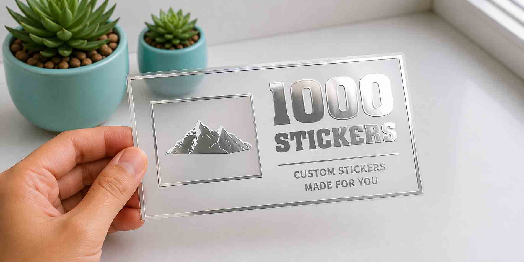 Custom Rectangle Silver Foiling Transparent Stickers | 1000 Stickers