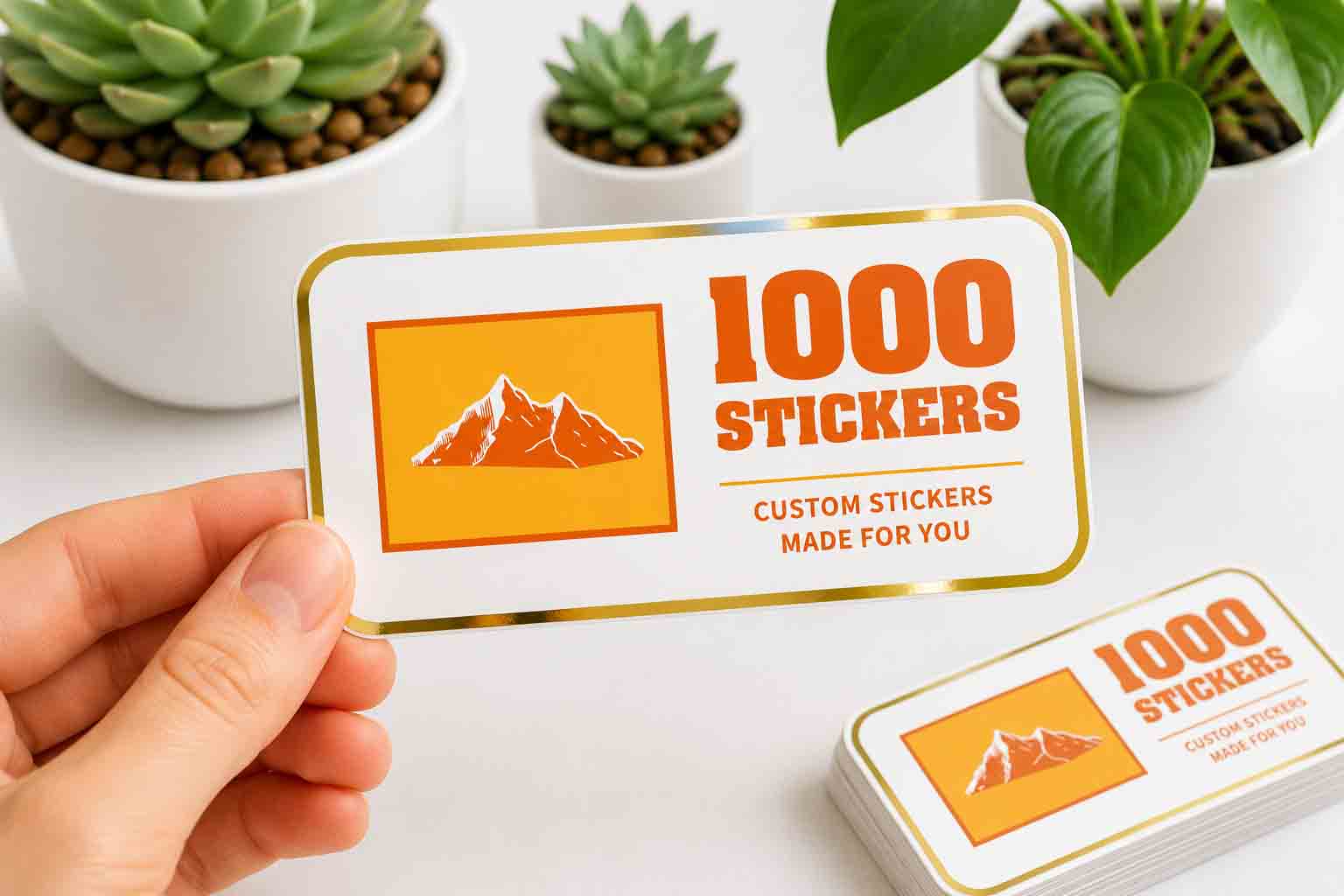 Custom Rounded Rectangle Gold Foiling Stickers | 1000 Stickers