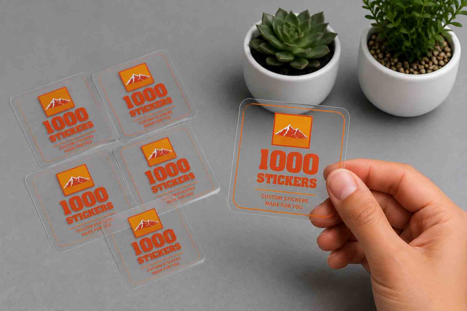 Custom Rounded Square Clear Stickers | 1000 Stickers