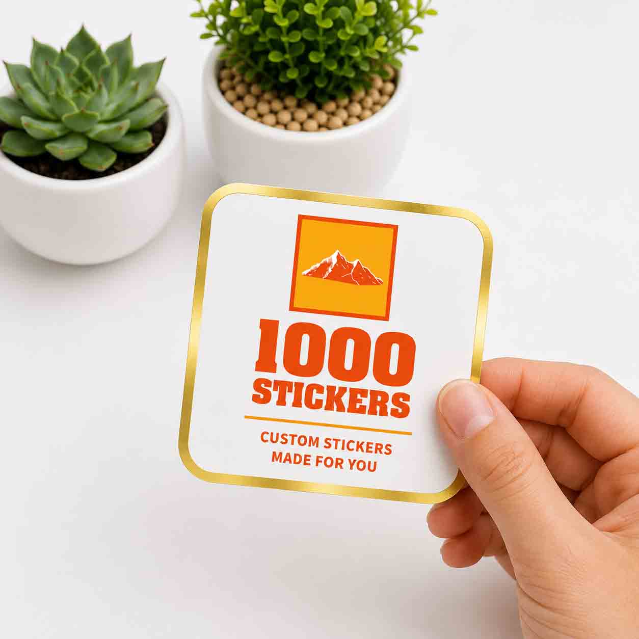 Custom Rounded Square Gold Foiling Stickers | 1000 Stickers