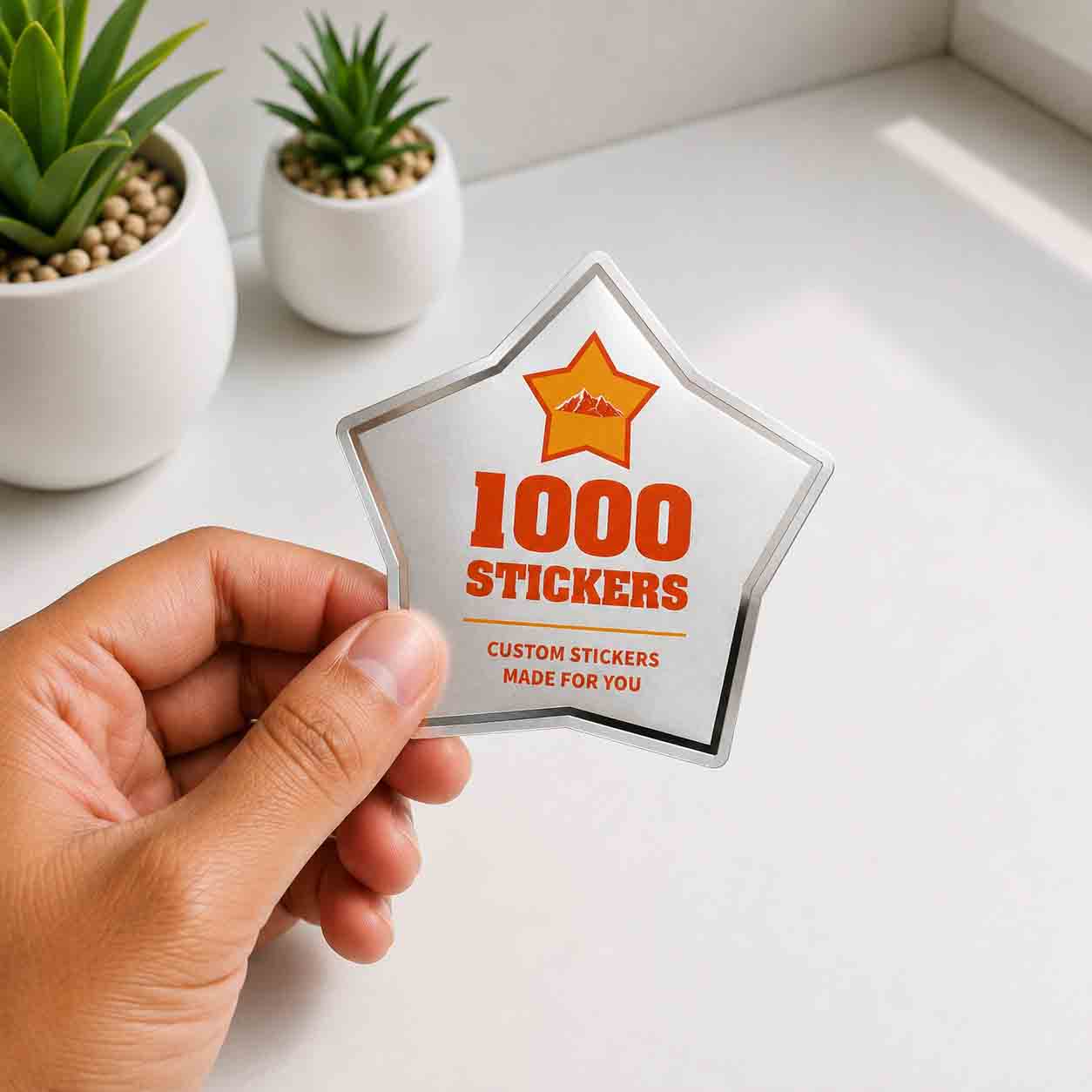 Custom Shape Silver Foiling Stickers | 1000 Stickers