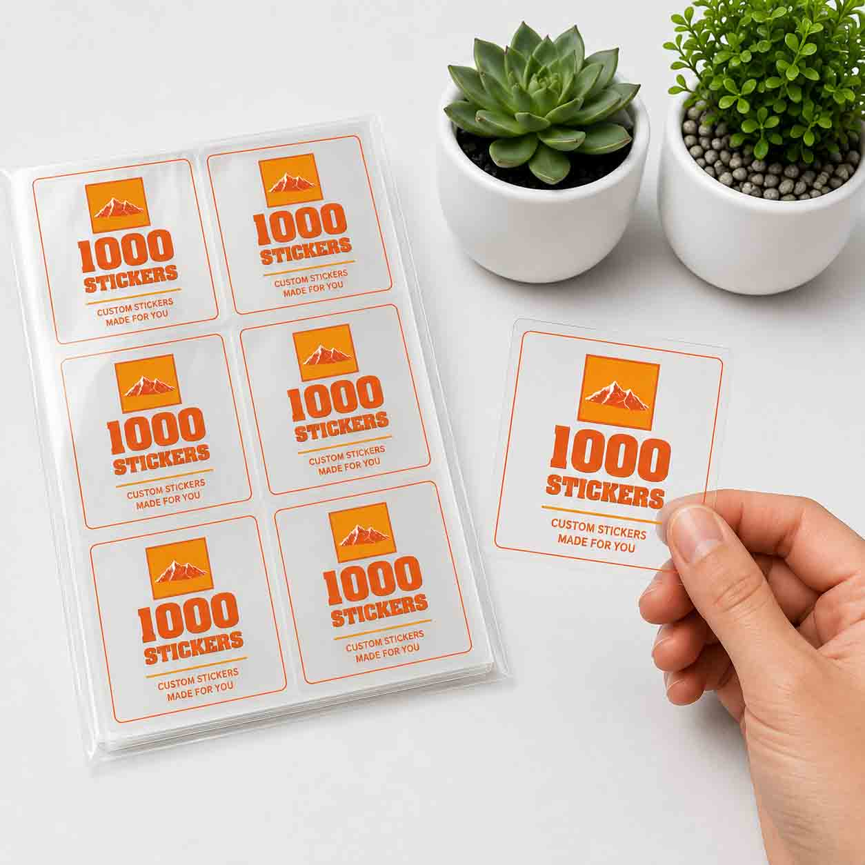 Custom Square Clear Sheet Labels | 1000 Stickers
