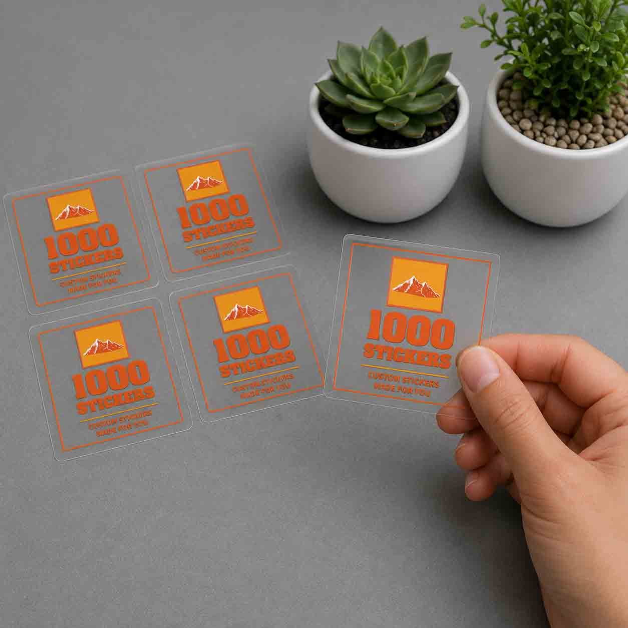 Custom Square Clear Stickers | 1000 Stickers