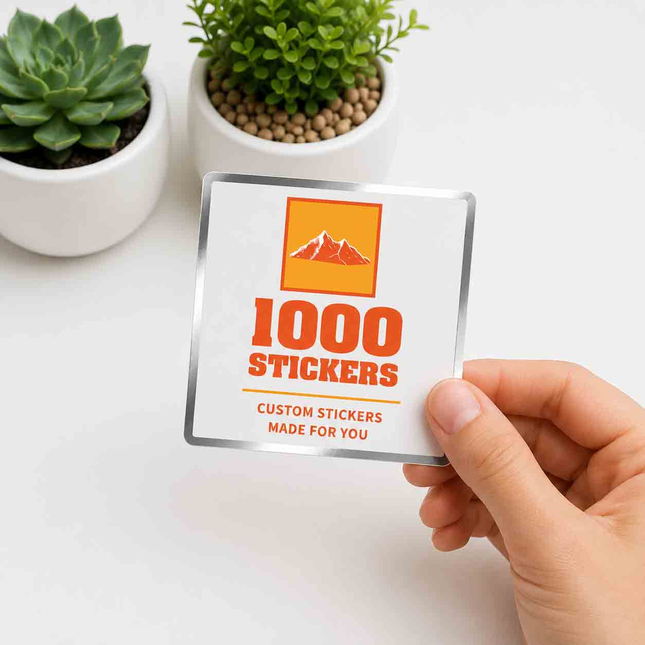 Custom Square Silver Foiling Stickers | 1000 Stickers