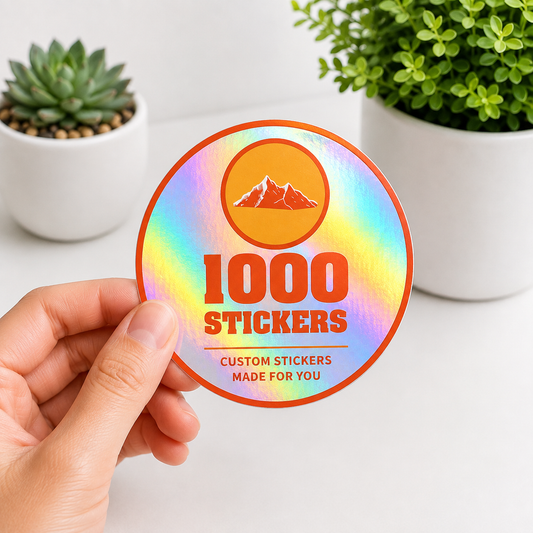 Custom Circle Holographic Stickers | 1000 Stickers (Colour)