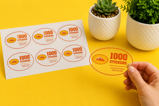 Custom Oval Clear Sheet Labels | 1000 Stickers