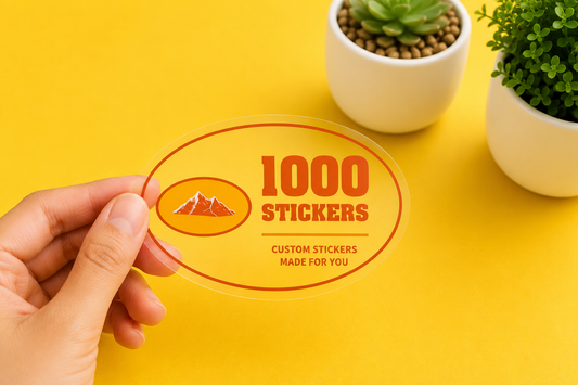 Custom Oval Clear Stickers | 1000 Stickers