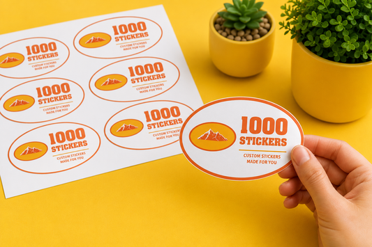 Custom Oval Stickers Sheet | 1000 Stickers