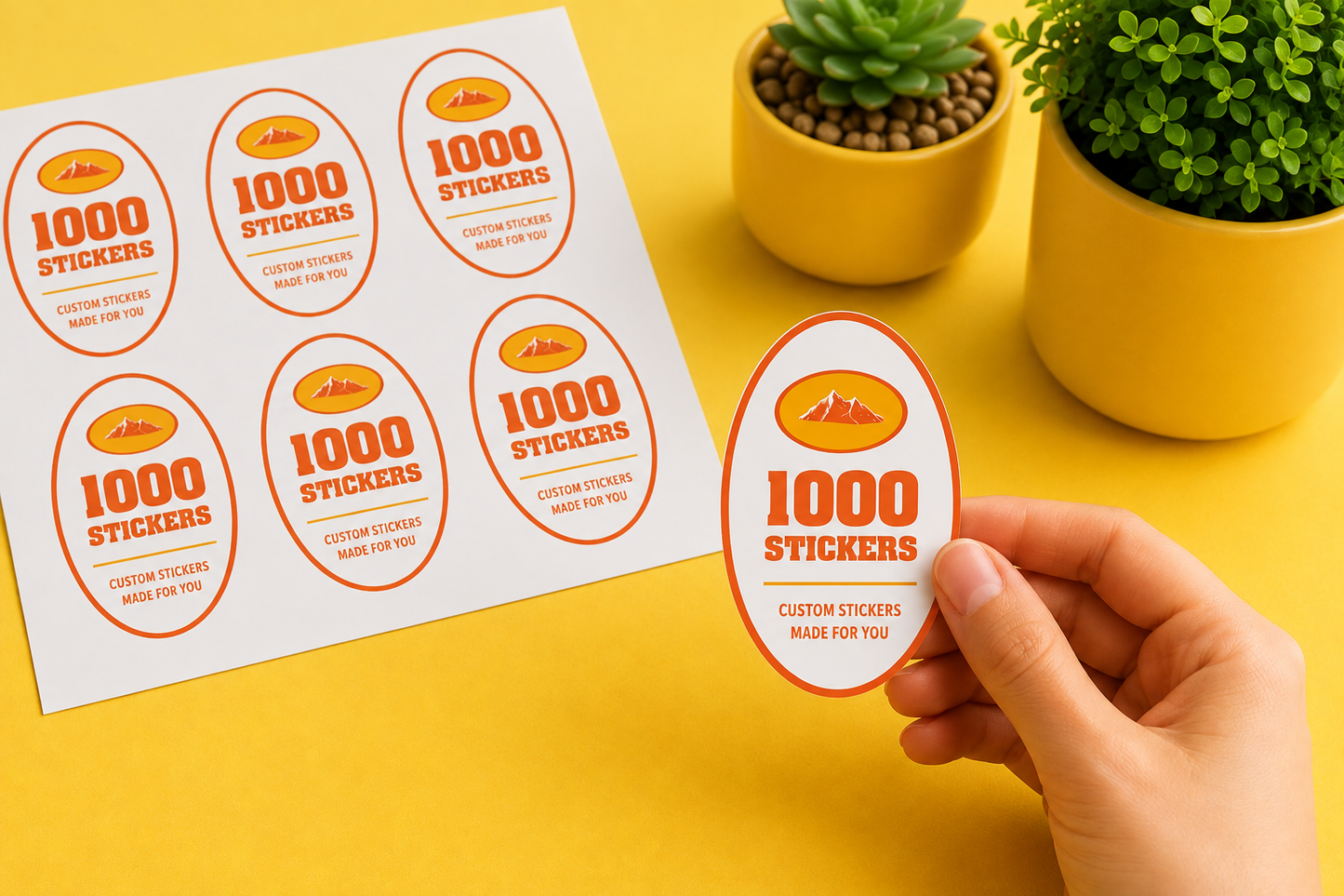 Custom Oval Stickers Sheet | 1000 Stickers