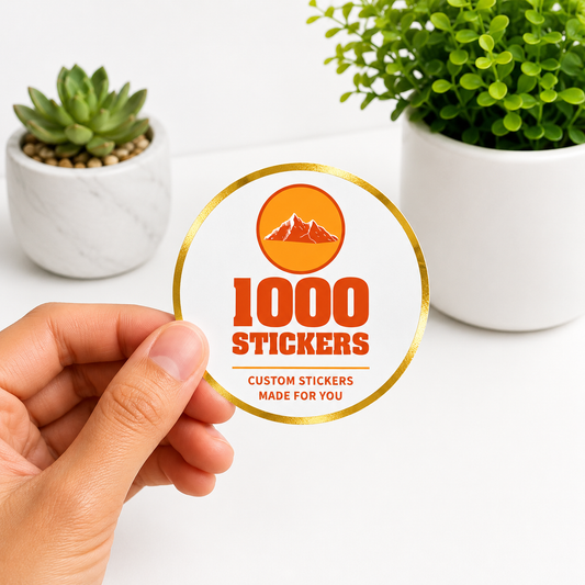 Custom Circle Gold Foiling Stickers | 1000 Stickers