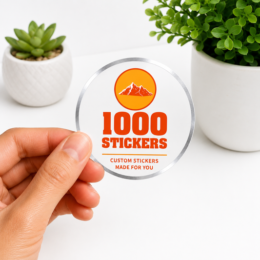 Custom Circle Silver Foiling Stickers | 1000 Stickers