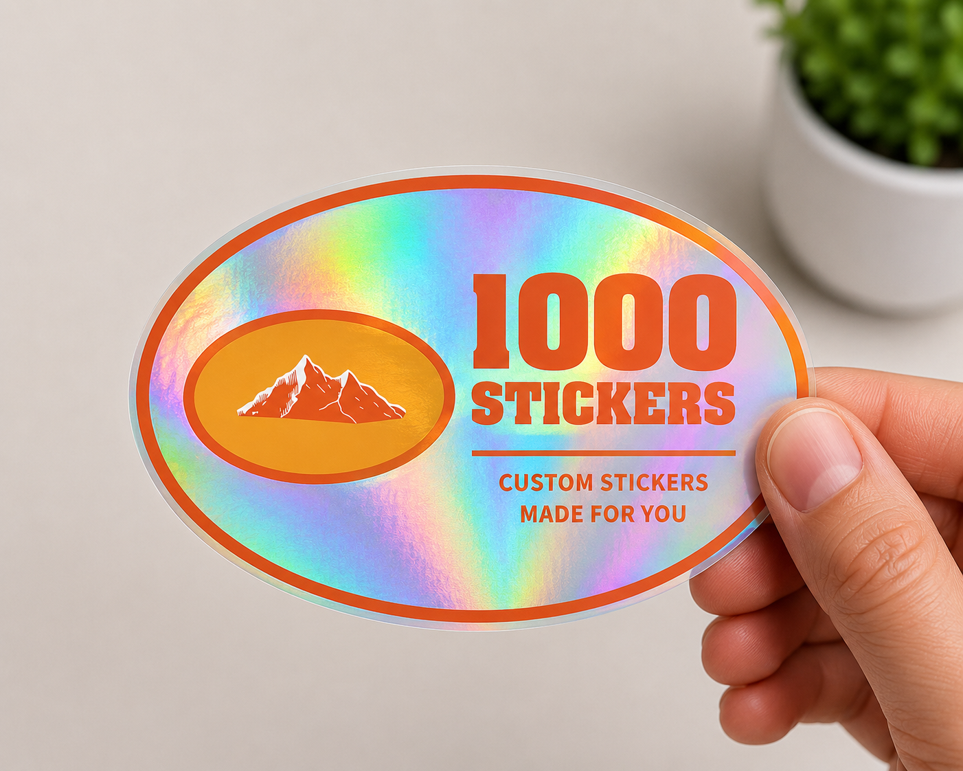 Custom Oval Holographic Stickers | 1000 Stickers (Colour)