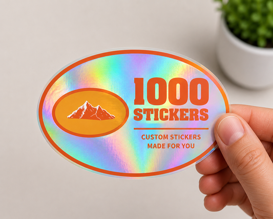 Custom Oval Holographic Stickers | 1000 Stickers (Colour)
