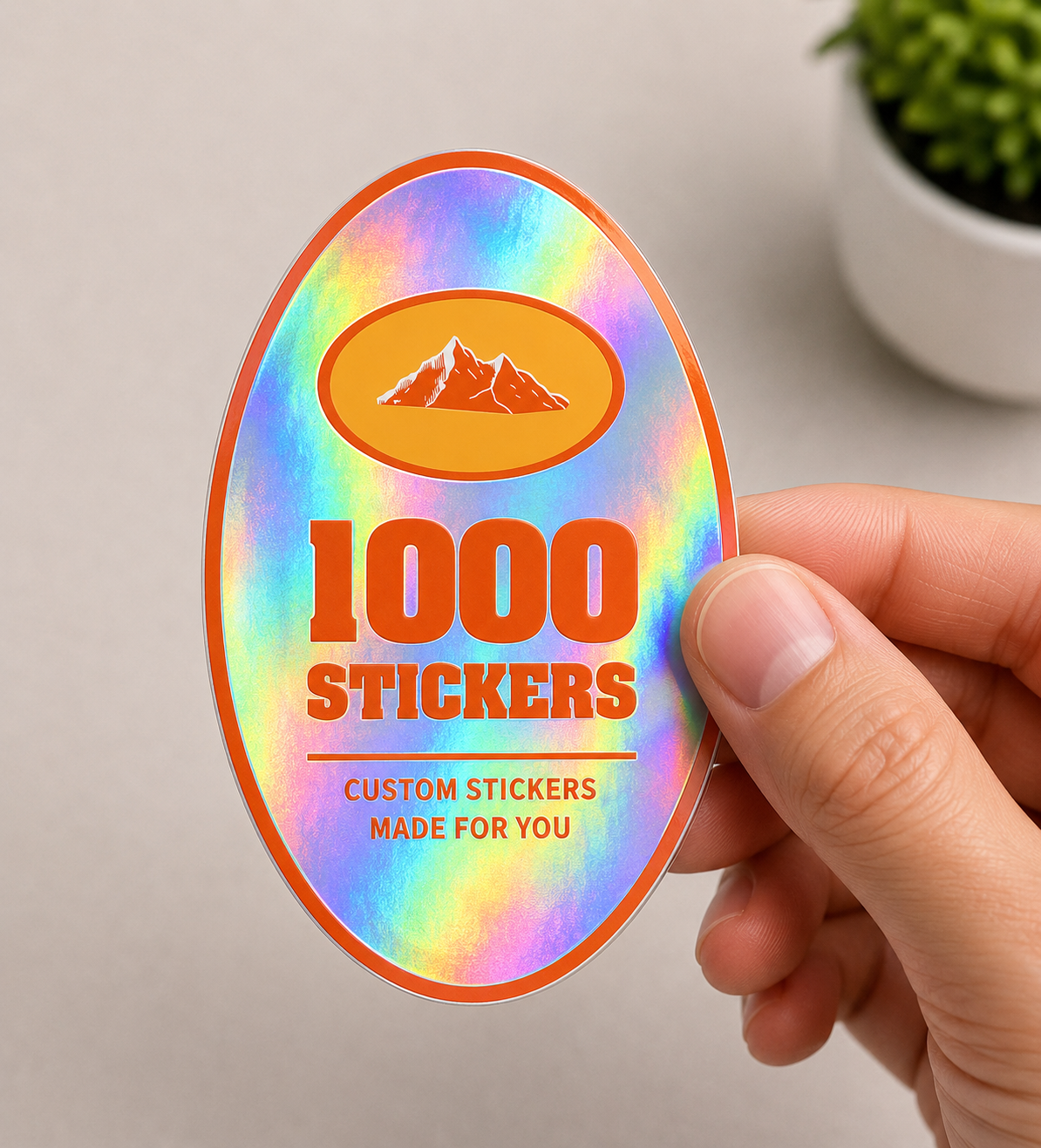 Custom Oval Holographic Stickers | 1000 Stickers (Colour)