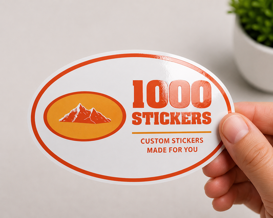 Custom Oval Spot UV Stickers | 1000 Stickers