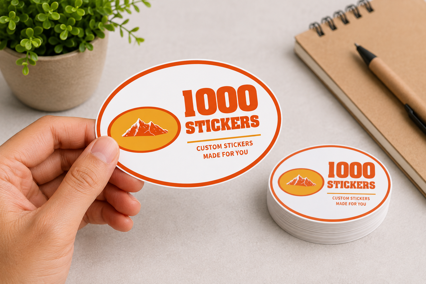 Custom Oval Sticker Singles | 1000 Stickers