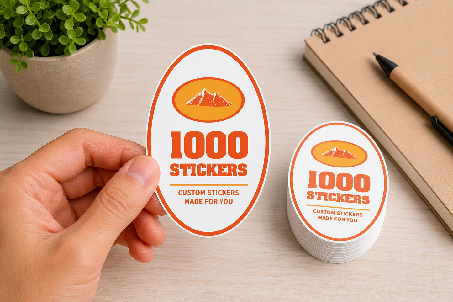 Custom Oval Sticker Singles | 1000 Stickers