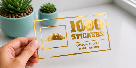 Custom Rectangle Gold Foiling Transparent Stickers | 1000 Stickers