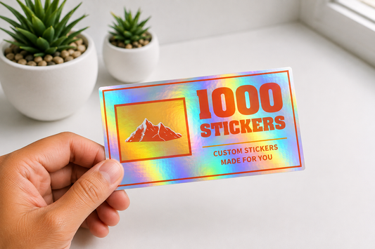 Custom Rectangle Holographic Stickers | 1000 Stickers (Colour)
