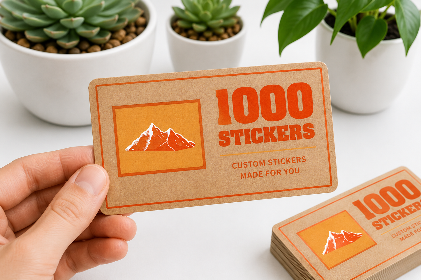 Custom Rectangle Kraft Paper Stickers | 1000 Stickers