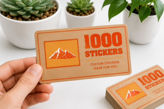 Custom Rectangle Kraft Paper Stickers | 1000 Stickers