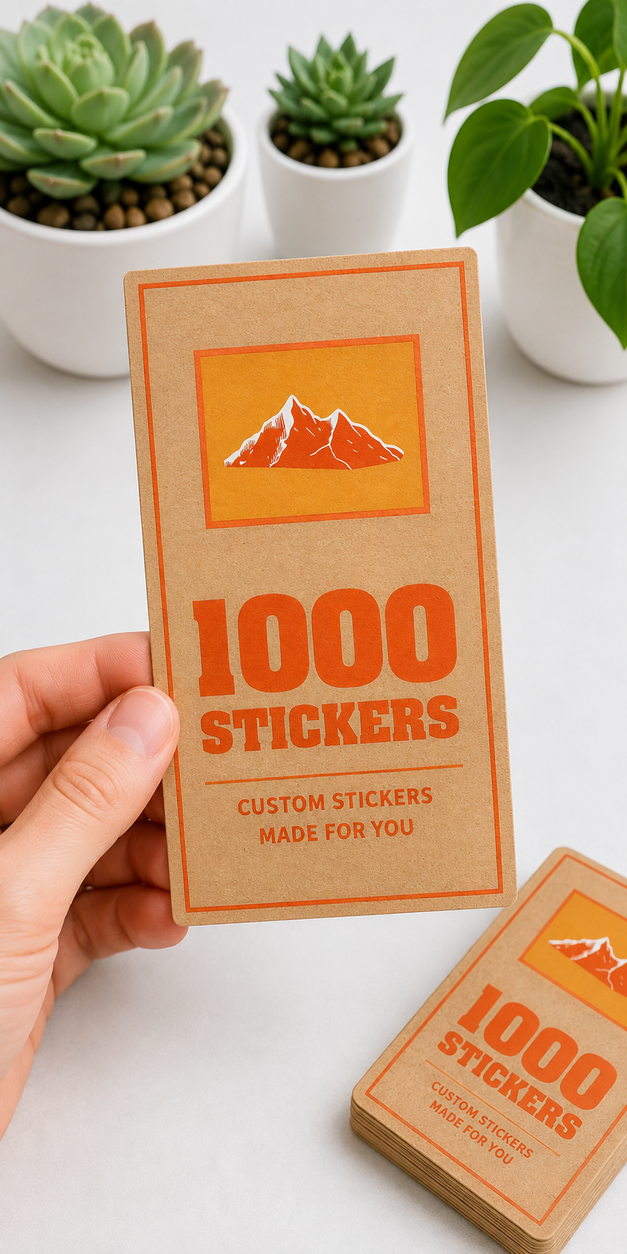 Custom Rectangle Kraft Paper Stickers | 1000 Stickers