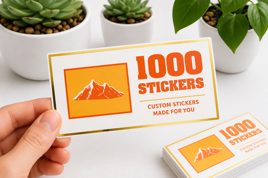 Custom Rectangle Gold Foiling Stickers | 1000 Stickers