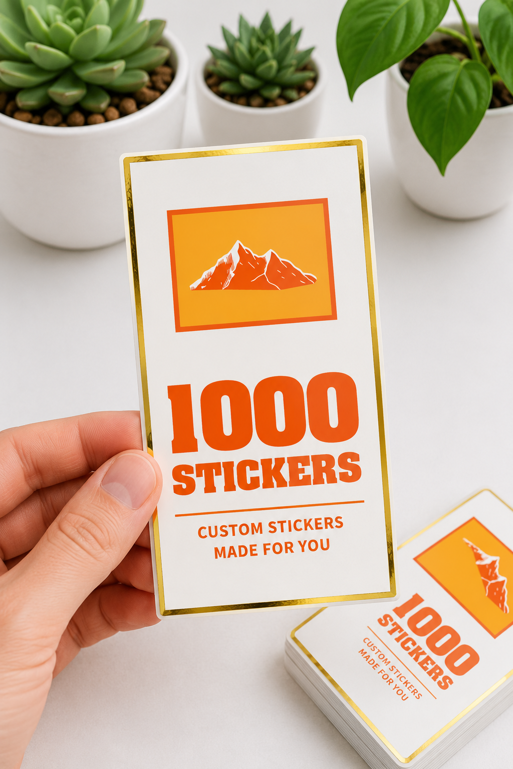 Custom Rectangle Gold Foiling Stickers | 1000 Stickers