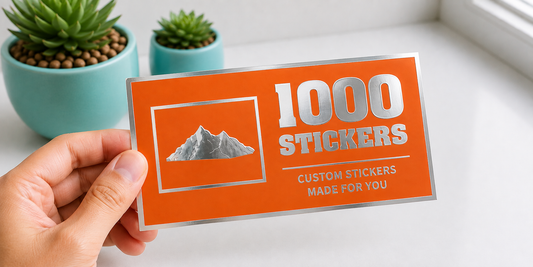 Custom Rectangle Silver Foiling Colour Paper Stickers | 1000 Stickers