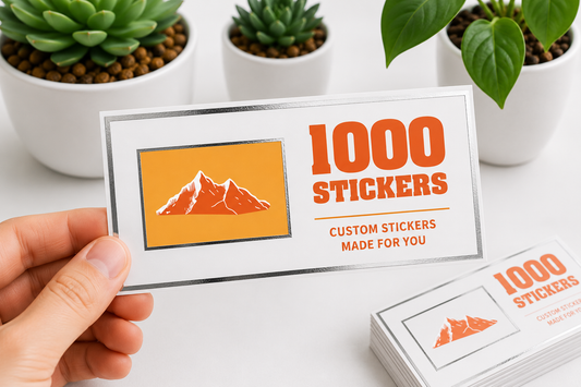 Custom Rectangle Silver Foiling Stickers | 1000 Stickers