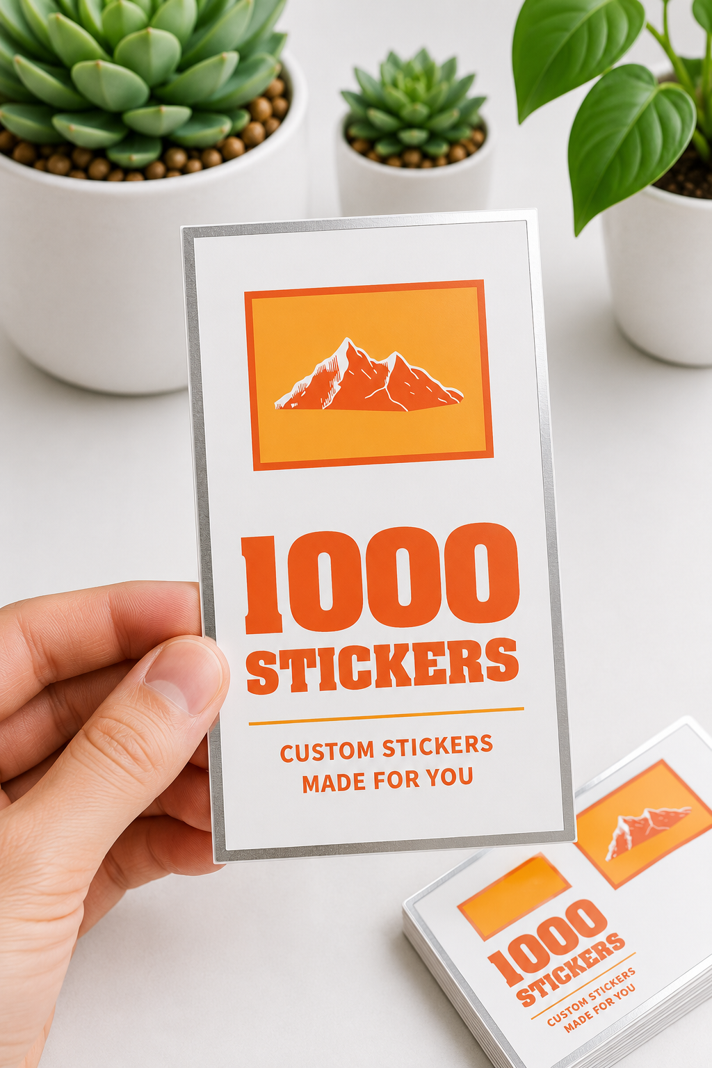 Custom Rectangle Silver Foiling Stickers | 1000 Stickers
