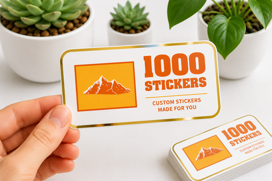 Custom Rounded Rectangle Gold Foiling Stickers | 1000 Stickers