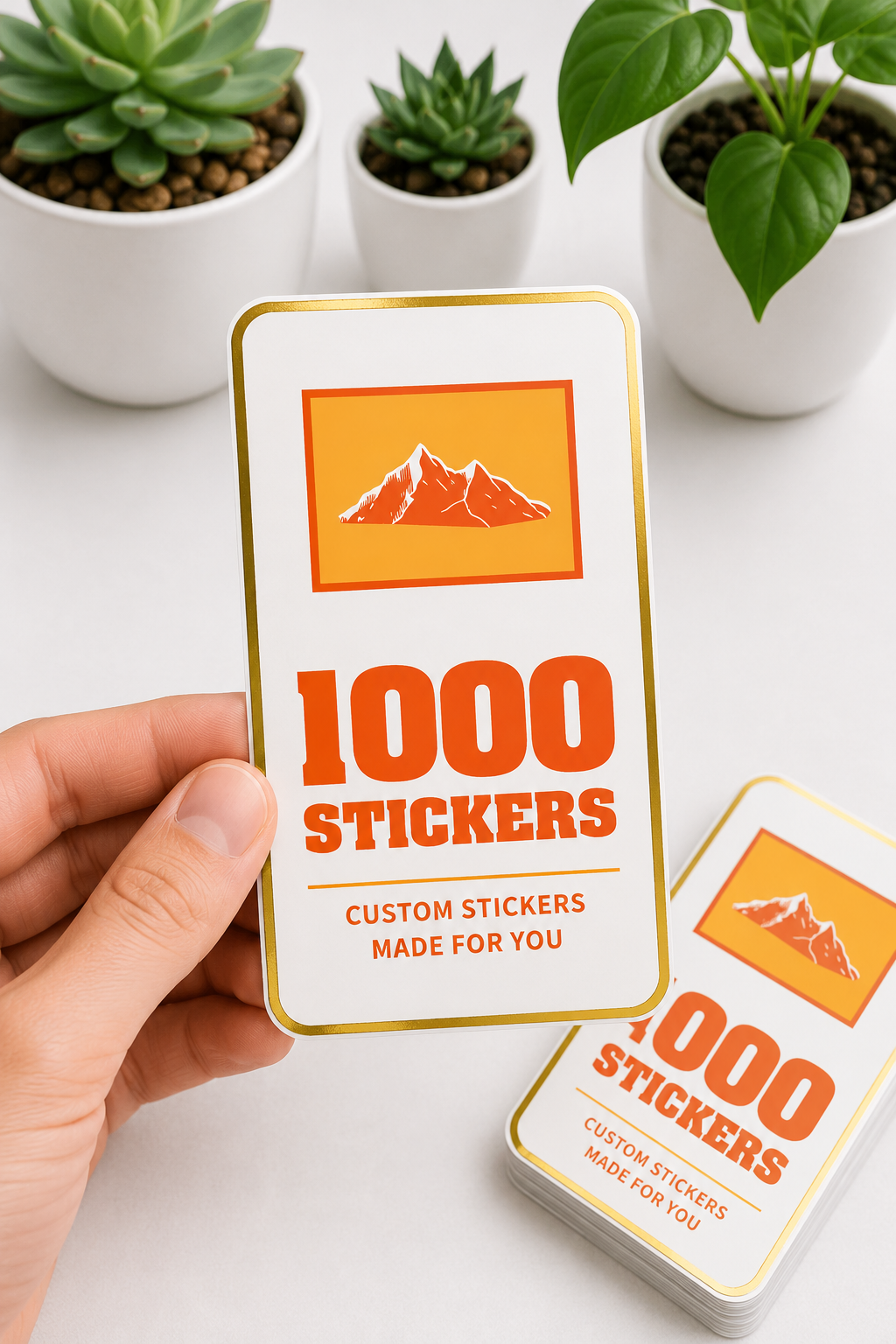 Custom Rounded Rectangle Gold Foiling Stickers | 1000 Stickers