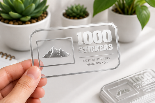 Custom Rounded Rectangle Silver Foiling Transparent Stickers | 1000 Stickers