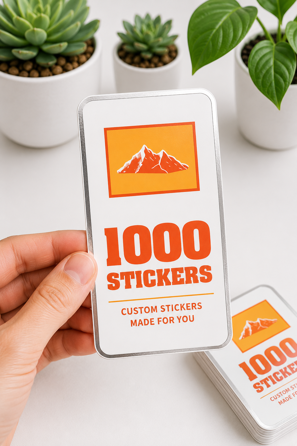 Custom Rounded Rectangle Silver Foiling Stickers | 1000 Stickers